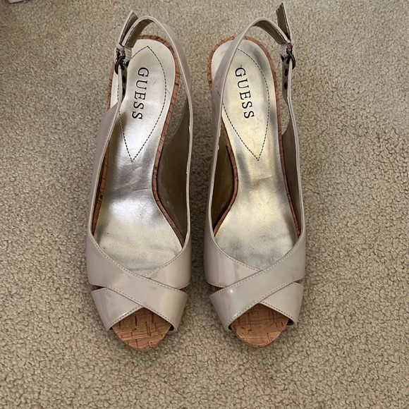 Guess Morissa Nude slingback heels with cork platform and heel - Picture 2 of 8
